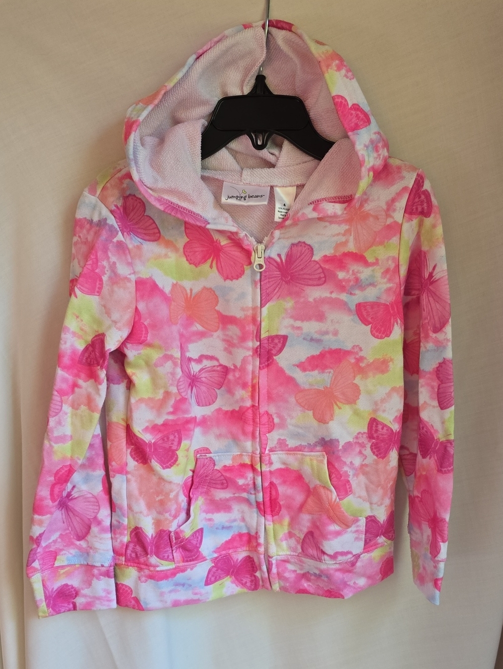 jumping beans Pink Multicolor Butterfly 🦋 Zip Hoodie